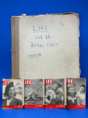 Vintage Life Magazine April 1943 Bound Volume 4 Issues Vintage Ephemera WWII Era
